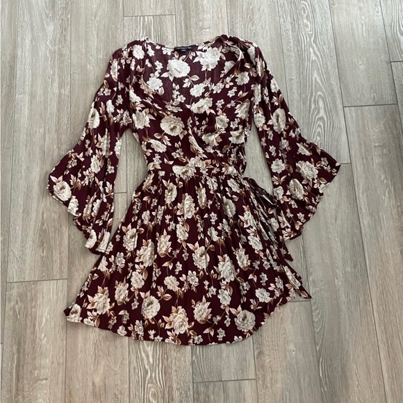Floral American Eagle Wrap Summer Dress - Picture 1 of 4